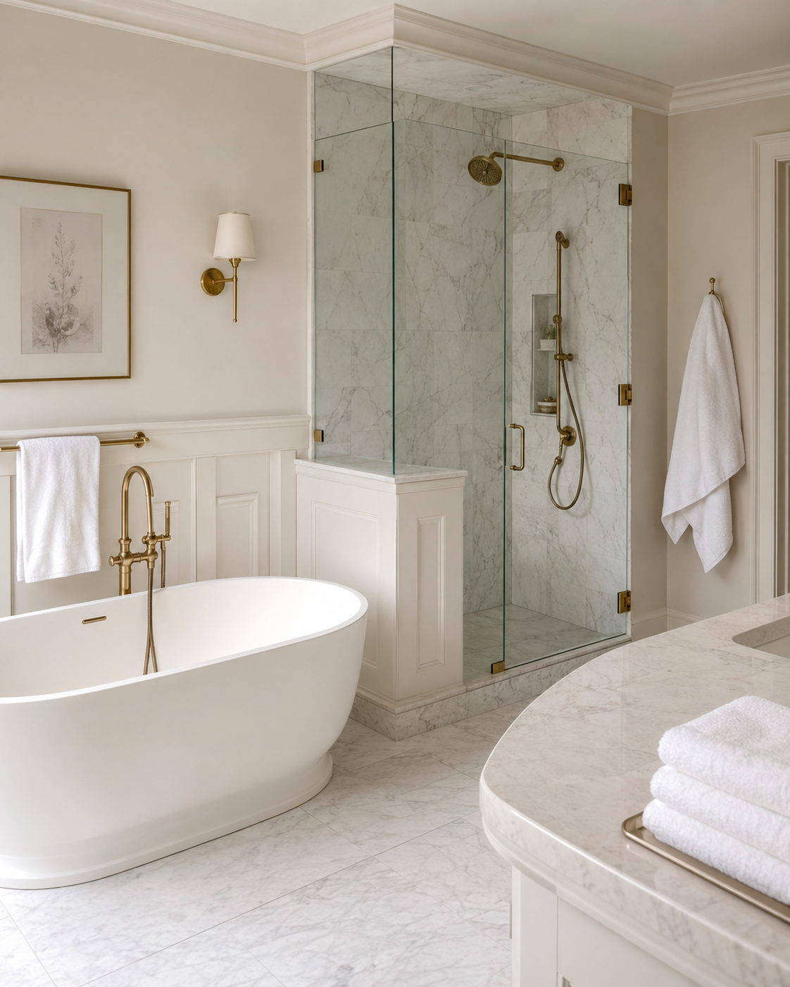 Immaculately cleaned spa-like bathroom